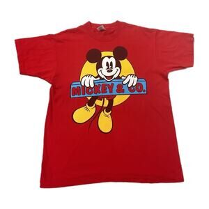 Vintage 90s Mickey & Co Graphic Red T-Shirt